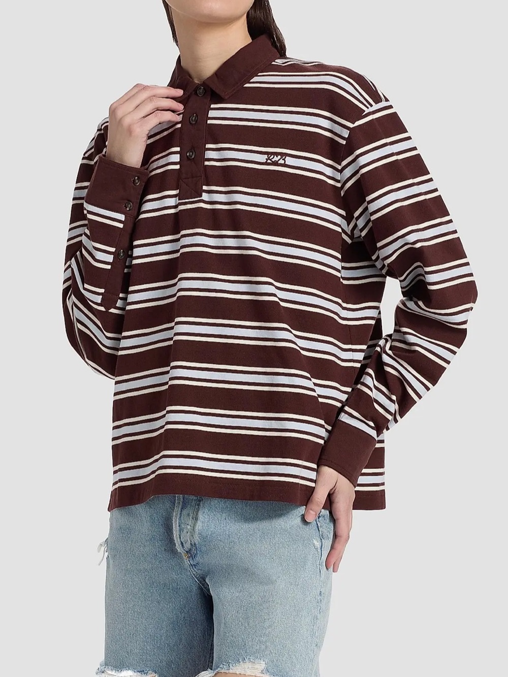 NWT Rag & Bone RB Rugby Stripe Polo Shirt Size XL